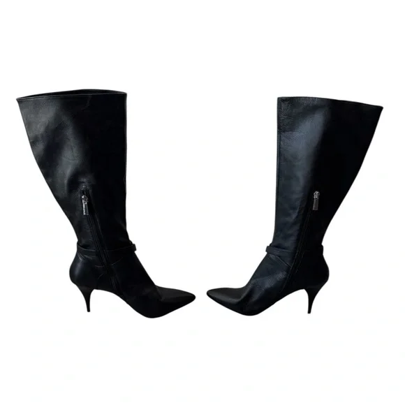 Elegant Black Leather Knee-High Boots Leather Dolce Vita 9 - Picture 2 of 4